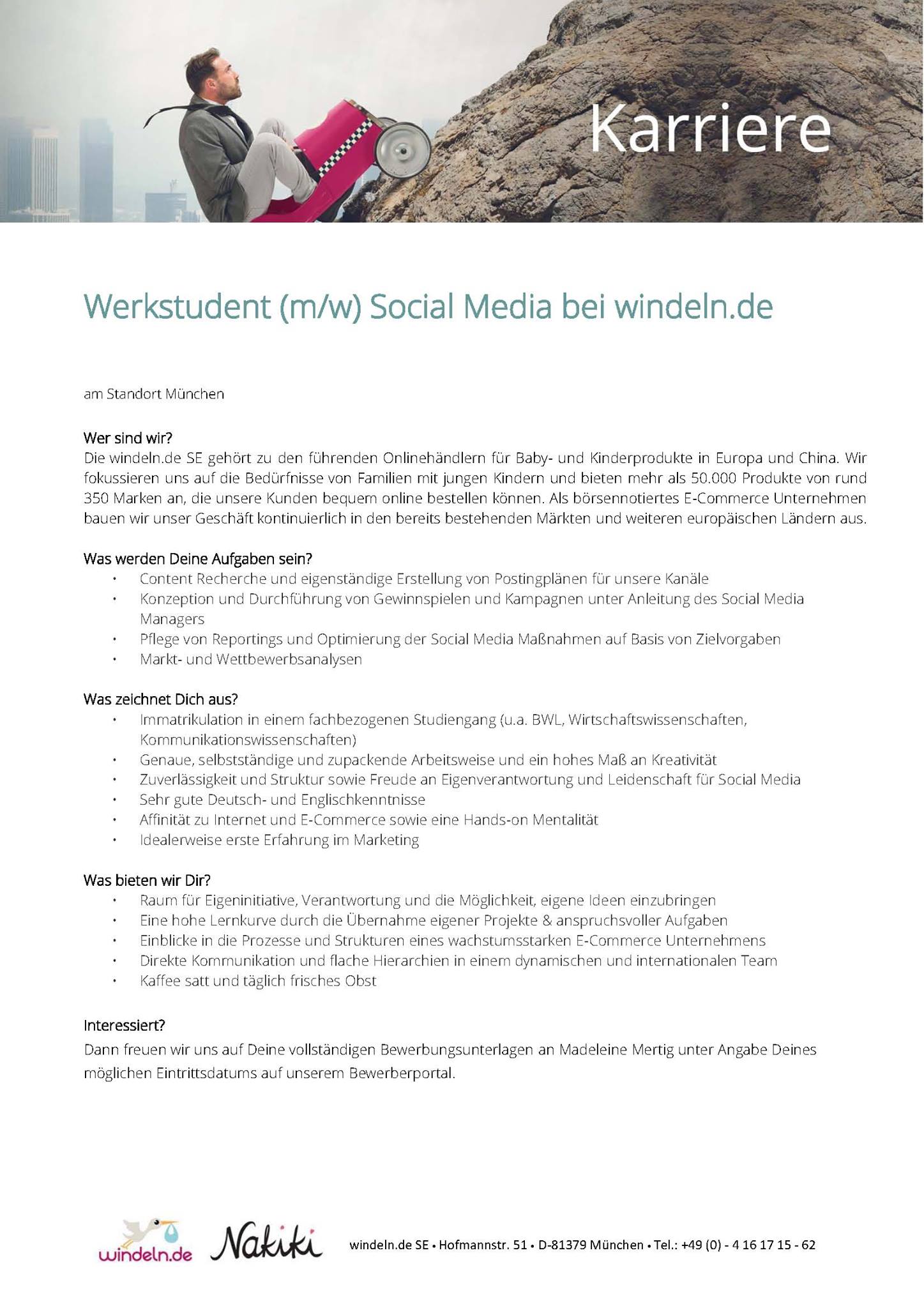 Werkstudent Social Media Bei Windeln De Munchner Marketing Magazin